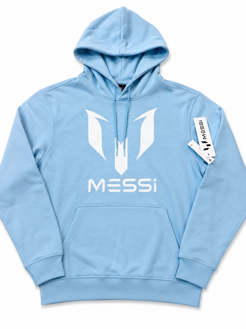 Messi Men's Light Blue Logo Hoodie